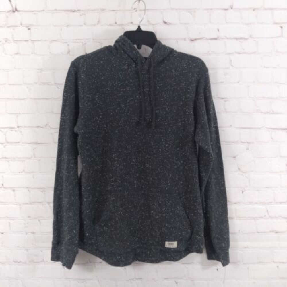 Vans Hoodie Mens Small Gray Specks Long Sleeve Pockets Slub Pullover Casual